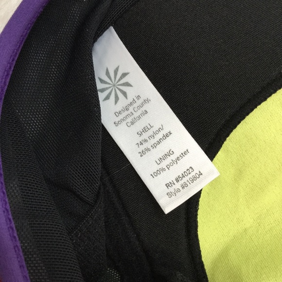 ATHLETA sz Small Tankini Swim Top Style 819804 Adjustable Sides Black Pink - Picture 5 of 7